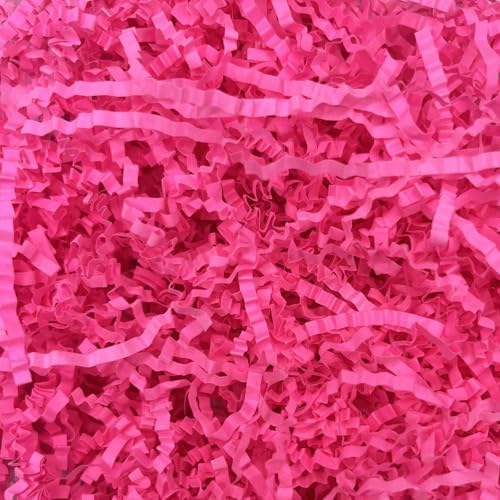 10LB Fluorescent Fuchsia Crinkle Cut Paper Shred Filler, Paper Shreds for Basket Fillers, Birthday, Gift Wrapping, Anniversary, Wedding, Valentine's Day, Christmas Gift Decor Party Filler by Tisspoms