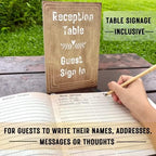 Rustic Guest Book for Wedding, Funeral, Memorial | Guest Book for Funeral Hardcover | Guestbook for Sign in, Celebration of Life Memorial Service | Guest Sign Book with Memory Table Card Sign Included - Image 3