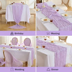 Fanami 6 Pack Cheesecloth Table Runner -10FT Lilac Boho Gauze Cheese Cloth Table Runner 120 Inches Long Rustic Sheer Fabric Centerpieces for Wedding Birthday Party Bridal Baby Shower Decorations - Image 6