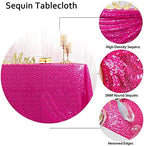 Partisout Hot Pink Tablecloth 90x132 inch Fuchsia Sequin Table Cloth Rectangle Sparkle Desk Cloths for Parties 6ft Happy New Year Birthday Tablecloths - Image 2