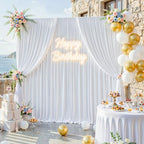 10x10FT Backdrop Curtains with Rod Pockets - Wrinkle Free Photo Stage Backdrop 2 Panels Curtains Drapes for Photography Wedding Party Baby Shower Decorations (White) - Image 6