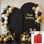 Black Red Arch Cover 7.2FT 6FT Wedding Arch Backdrop Covers Set of 2 Stretchy Spandex Balloon Arch Backdrop for Graduation Baby Bridal Shower Birthday Party Decor Anniversary Banquet Photo Background by Besutolife