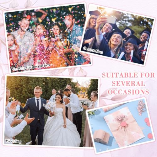 Fullhawl 50 Sets Wedding Invitations Wraps Set Pre Folded Vellum Jackets for 5 x 7 Invitations Dried Flowers Wax Seal Stickers Chiffon Silk Ribbon for Wedding Birthday Bridal Shower (Light Pink) - Image 4
