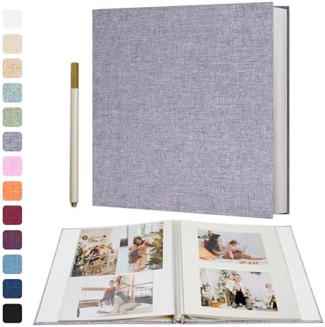 Vienrose Large Self Adhesive Scrapbook 60 Pages 13 x 12.6 in Grey by Vienrose