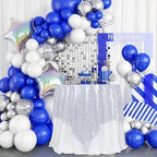 Poise3EHome Silver Sequin Tablecloth 90×90 Inch Square Sequin Fabric Table Cover Overlay for Christmas Baby Shower Birthday Party Wedding Holiday Cake Table Decoration - Image 4