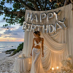 10ft x 10ft Beige Backdrop Curtains for Parties, 2 Panels 5ft x 10ft Wrinkle-Free Polyester Photo Backdrop Drapes for Wedding Birthday Baby Shower Graduation Photography Background - Image 5