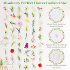 Livole 6Pcs 36Ft Wildflower Garland with Bow Hanging Flower Wall Backdrop - Image 4