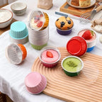 200 Pack Aluminum Cupcake Liners with Lids,Rainbow,Plain - Image 2