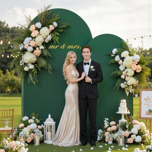 Dark Green Arch Backdrop Cover Set of 2 Wedding Arch Covers Stretchy Backdrop Decorations Baby Shower Bridal Shower Photo Birthday Party Graduation Arch Covers 7.2 and 6ft Spandex - Image 2
