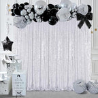 Silver Glitter Sequin Backdrop Curtains 8ftx10ft Photo Drapes by Fanqisi