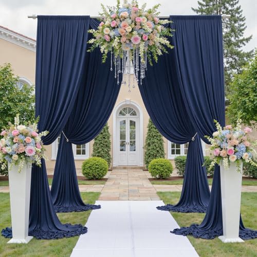 20FTx12FT Navy Blue Backdrop Curtains for Weddings, Birthdays and Labor Day by Outpain