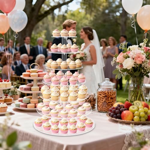 Cupcake Stand for 70 Cupcakes, 7 Tier Acrylic Round Tiered Cupcake Holder - Image 2