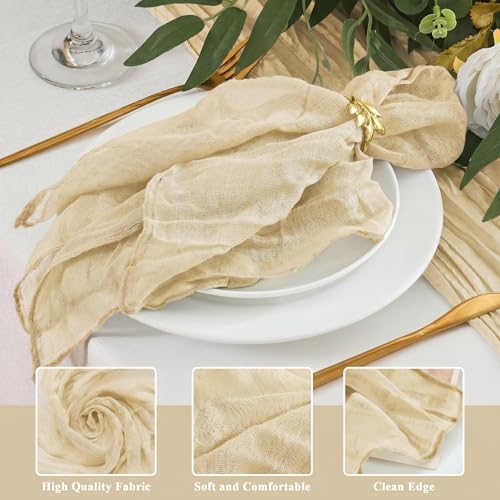 50 Pack Cheesecloth Napkins 20"x20" Beige Gauze Boho Bulk Napkins - Image 4