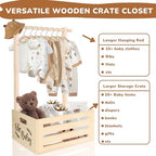 Wooden Baby Storage Crate Closet with Handles, Nursery Decor - Image 4