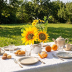 Zeyune Artificial Sunflower Potted Plants Rustic Wedding Table Centerpieces Summer Spring Kitchen Silk Yellow Flower with Plastic Pot for Home Bathroom Office Bridal Shower(24 Pcs,White,Sunflower) - Image 6