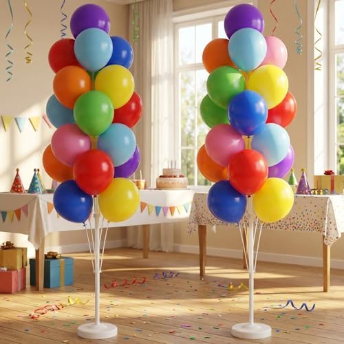 HIINS 2 Set Assorted Color Balloon Column Kit For Floor or Table Party Decor - Image 7