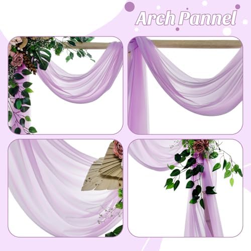 Pack of 2 Wedding Arch Drape Panel Fabric 30" x 40ft - Orchid - Image 5