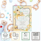 Custom Baby Shower Invites Little Honey Bee Invitation for Boys, Pack of 20 5x7 Personalized Honey Pot Invites with Envelopes - Unique Honey Baby Shower Cards by AmandaCreation - Image 2