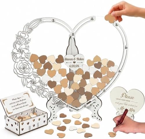 Personalized Wooden Heart Wedding Guest Book Alternative Drop Box Sign by GIFTSH0PBYHELEN