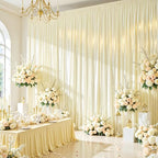 Champagne Satin Backdrop Curtains 8 Panels - Glitter Photo Drapes for Baby Shower, 40x10FT Shimmer Back Drop Cloth, Wrinkle Free for Birthday Party Prom Wedding Stage Background - Image 3