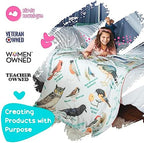 Butterflies and Birds Learning Blanket, Backyard Nature ABC Minky Throw, Preschool Daycare Nap Blanket and Teacher Gift for Toddlers, 50x60 in, Birdy Boutique - Image 6