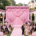 50x12ft Pastel Pink Backdrop Curtain for Wedding Party 10 Panel 5×12FT Tall by LeegleriTableSkirt
