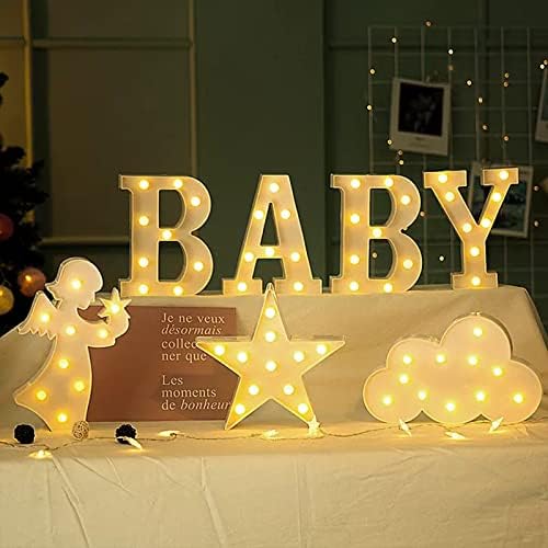 Baby Marquee Light Up Letters - LED Letter Number Light Sign Decoration for Birthday Home Table Decor White - Image 6