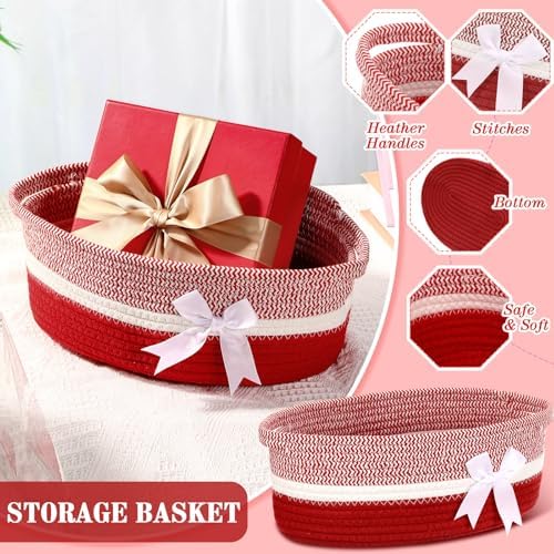 Colingmill 2 Pack 12''x8''x5'' Woven Gift Basket Empty,Red - Image 3