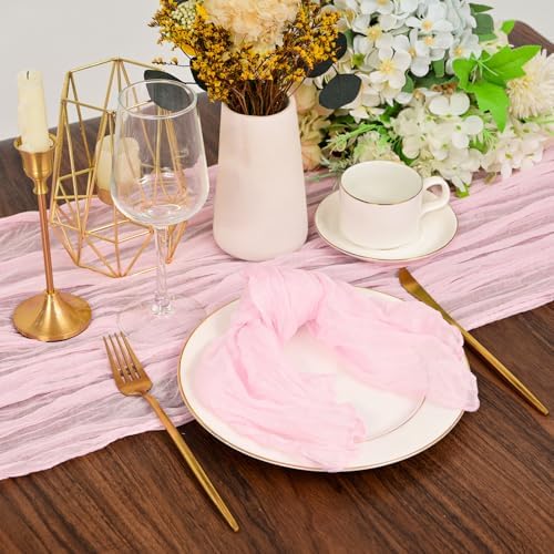 fani 60 Pack Gauze Cheesecloth Napkins, 20 x 20 in, Light Pink - Image 6