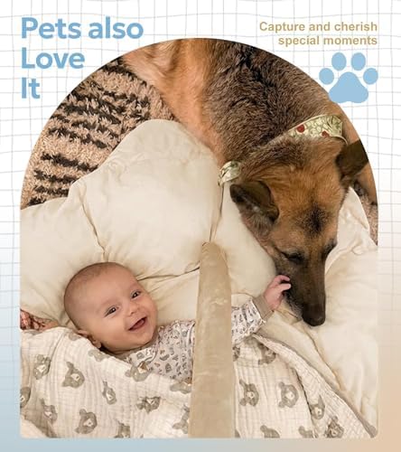 Mallify 5-in-1 Thick & Plush Baby Play Gym, Baby Play Mats for Floor, Tummy Time Mat with 6 Toys, Convertible Stage-Based Developmental from Babies to Toddlers, Ball Pit, Brown - Image 6