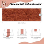 14 Pack Terracotta Cheesecloth Table Runner 17x108 Inch Semi Sheer Boho Gauze Cheese Cloth Fabric Table Runners, for Wedding Party Baby Shower Birthday Home Decor Garden Farmhouse - Image 2