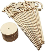 20pcs 1-20 Wooden Table Numbers with Holder Base for Wedding or Home Decoration (Wood Color) - Image 2
