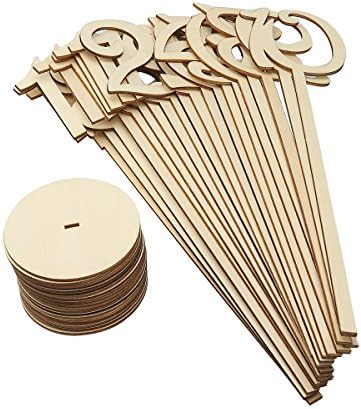 20pcs 1-20 Wooden Table Numbers with Holder Base for Wedding or Home Decoration (Wood Color) - Image 2