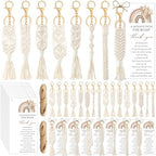 Ecation Boho Baby Shower Favors for Guest Macrame Keychain Bulk by Ecation