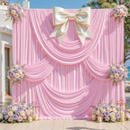 10ft x 10ft Pink Backdrop Curtains, Baby Pink Drapes for Backdrop Fabric - Image 7