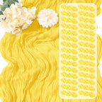 30 Pack Lemon Yellow Cheesecloth Table Runner 17 x 108 inch Cheese Cloth Table Runners 9ft Yellow Table Runner Rustic Romantic Sheer Gauze Runner for Wedding Party Baby Shower Table Decoration by Yorcari
