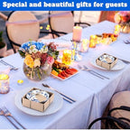 SiliFine 96 Pcs Wedding Favors for Guests Small Ceramic Bowls, Flower, Blue - Image 5