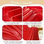 10x10ft Red Backdrop Curtains Wedding Party Glitter Sequin Curtain Backdrop Fabric Shimmer Drapes Backdrop Bridal Baby Shower Birthday Christmas Photoshoot Background Photography 5x10FT，2 Panels - Image 5