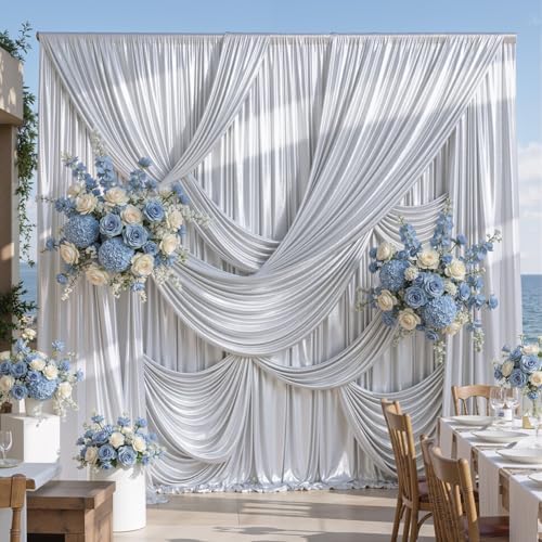 10x15FT Silver Sequin Backdrop Curtain Double Sided - Image 4