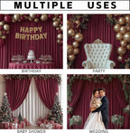 30x10FT Burgundy Backdrop Curtains for Wedding Parties, Wrinkle Free Photo Backdrop Curtains for Wedding Birthday Party Baby Shower, Fabric Drape with Rod Pockets 5ft x 10ft, 6 Panels - Image 4