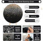 Gallety 7.2 FT Black and Gold Round Backdrop Cover for 5 to 7.2FT Circle Arch Stand - Adjustable Sparkly Glitter Circle Backdrop Cover for Wedding Graduation 1920s Party Gold Birthday Decorations - Image 3