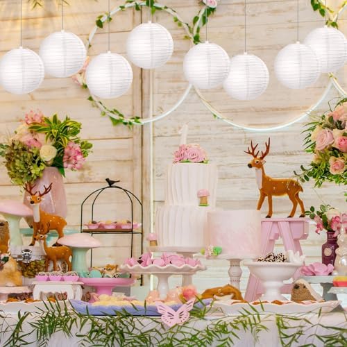 Treela 90Pack White Chinese Paper Lantern for Wedding Party Decor, 4 Inch - Image 3