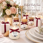 MTLEE 20 Pcs Wine Red Floral Wedding Candle Favors Red Rose Bridal Shower Gifts for Guests Soy Wax Candles with Glass Jar Bridesmaid Proposal Gifts for Wedding Bachelorette Bridal Shower - Image 5
