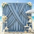 50x14ft Dusty Blue Backdrop Curtains for Wedding Party, 10 Panels 14 ft Long Back Drop Cloth, Wrinkle-Free Polyester Drapes for Birthday, Baby Shower, Stage Photography Background by Gogoparti
