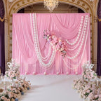 40ft x 10ft Wrinkle Free Baby Pink Backdrop Curtains for Parties, 8 Panels 5x10ft Silky Polyester Photo Backdrop Drapes for Birthday Wedding Party Photography Background Decoration - Image 3