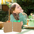 SPERPAND 120Pcs Mini Brown Paper Bags - 6.5" Small Kraft Paper Gift Bags with Handles for Birthday, Baby Shower, Christmas, Wedding, Candy Bag, Party Favor Bag - Image 2