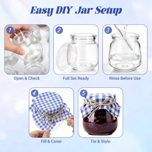 3.4 oz Small Glass Jars with Lids 12PCS, Mini Yogurt Jars for Jam - Image 4