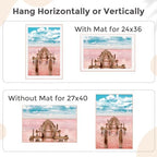 27x40 Metal Picture Frame For Wall With Mat For 24x36, 27''x40'' Aluminum Photo Frames With Tempered Glass For Home Decor, Minimalist Modern Poster Frame Horizontal And Vertical Formats, Rose Gold - Image 2