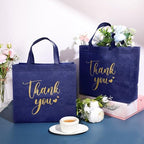 Sweetude 30 Thank You Non Woven Gift Bag, 11 x 12 x 5 Inch, Navy Blue - Image 2