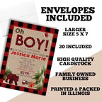 Custom Baby Shower Invites Lumberjack Baby Shower Invitation 20 5x7 Custom Personalized Invites With Envelopes - Unique Baby Lumberjack Shower Cards - Image 6